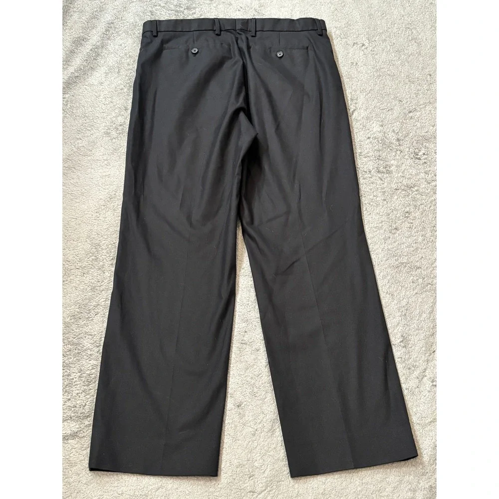Banana Republic Mens 36x32 Slim Fit Black Cotton Stretch Dress Pants Chinos
